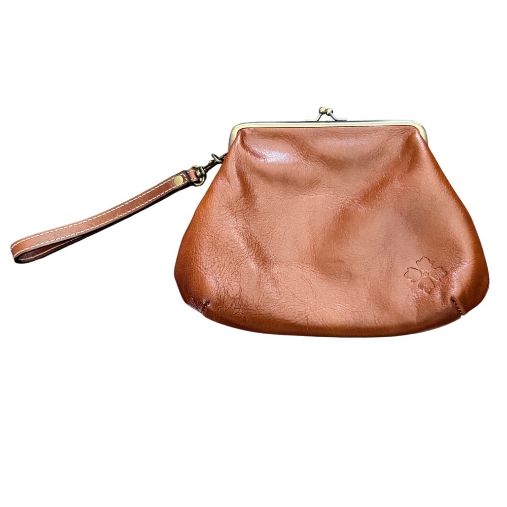 Patricia Nash Cassini Wristlet Women Small Brown Leather Kiss Lock Clutch Bag - Picture 4 of 13